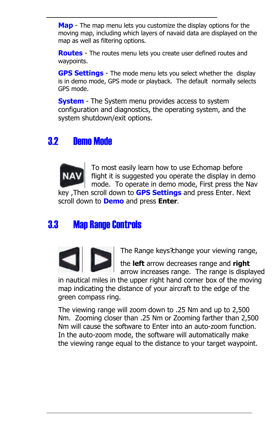 2 demo mode, 3 map range controls | Panasonic 3.0 User Manual | Page 15 / 63