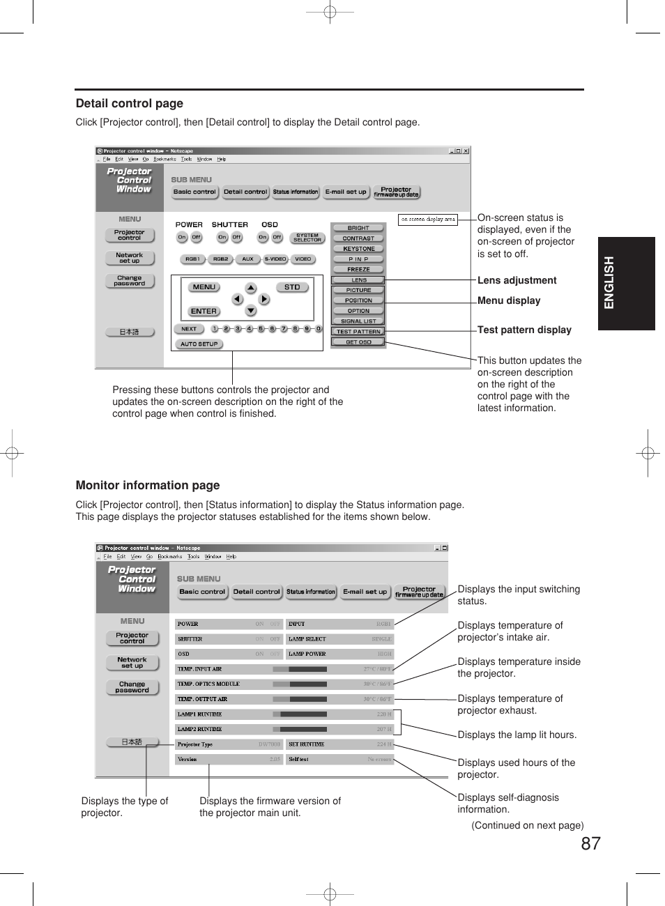 Panasonic PT-DW7000E User Manual | Page 87 / 106