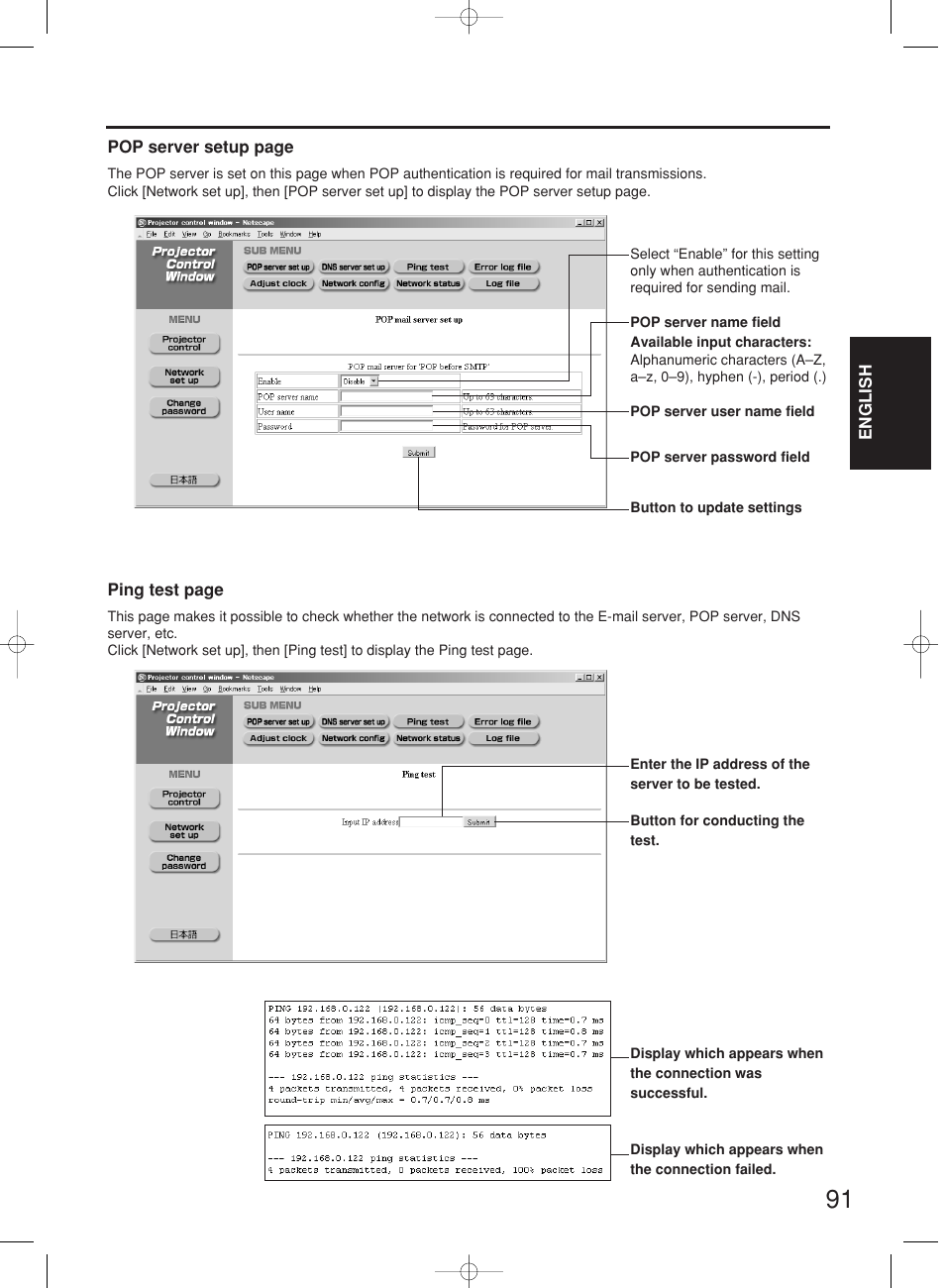 Panasonic PT-DW7000E User Manual | Page 91 / 106