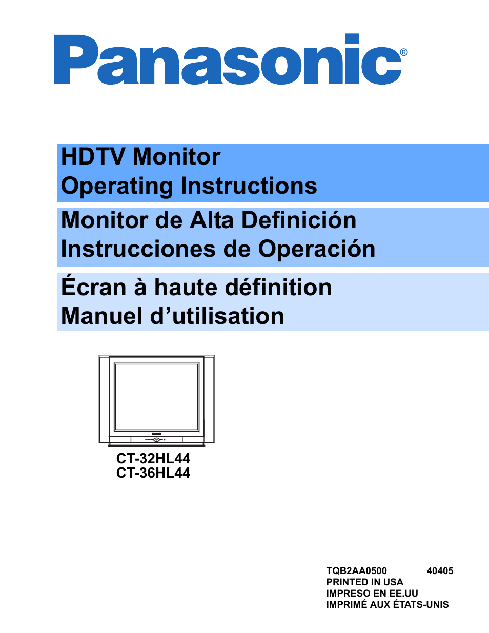 Panasonic CT 36HL44 User Manual | 96 pages