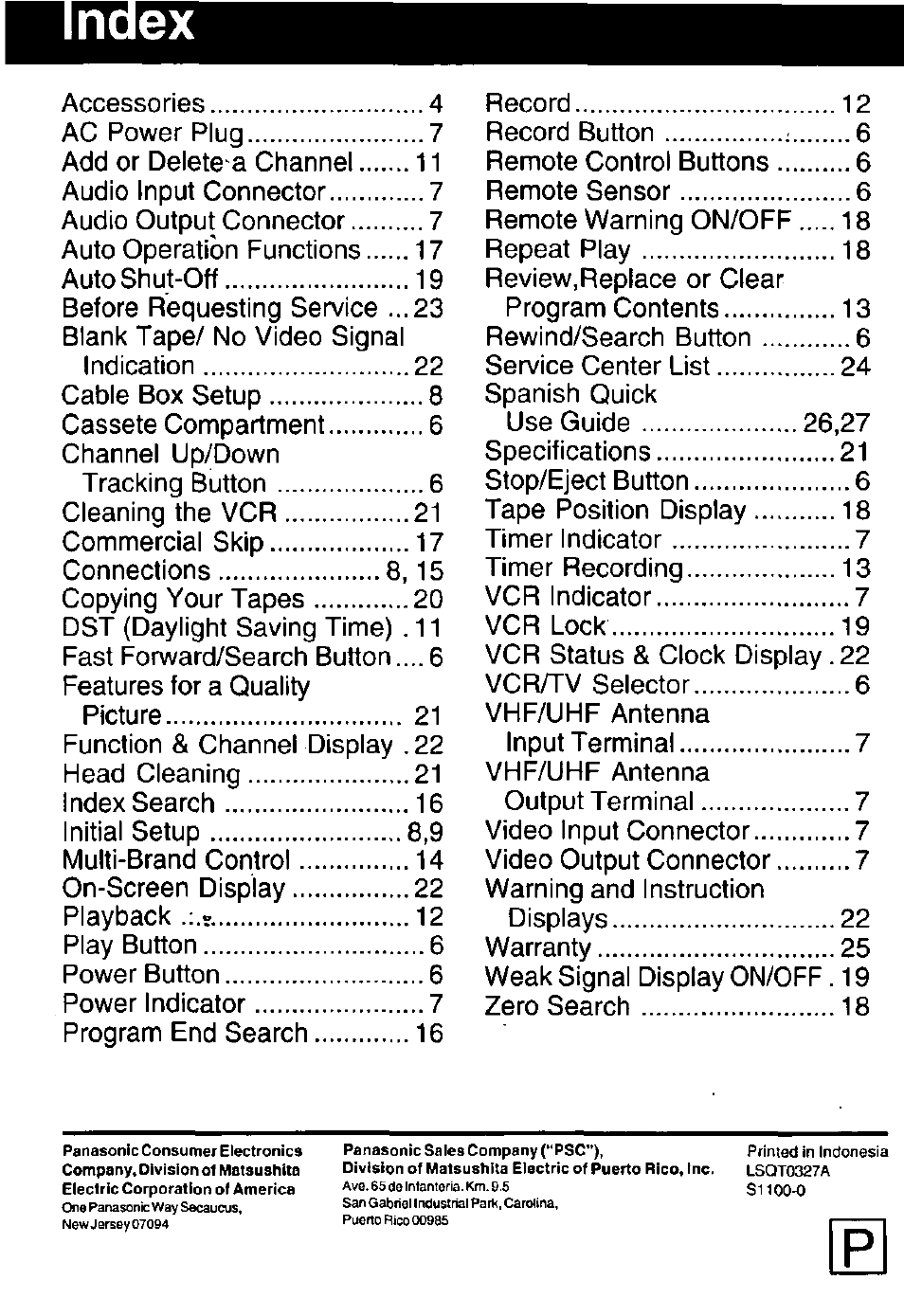 Panasonic PVQ-V201 User Manual | Page 28 / 28