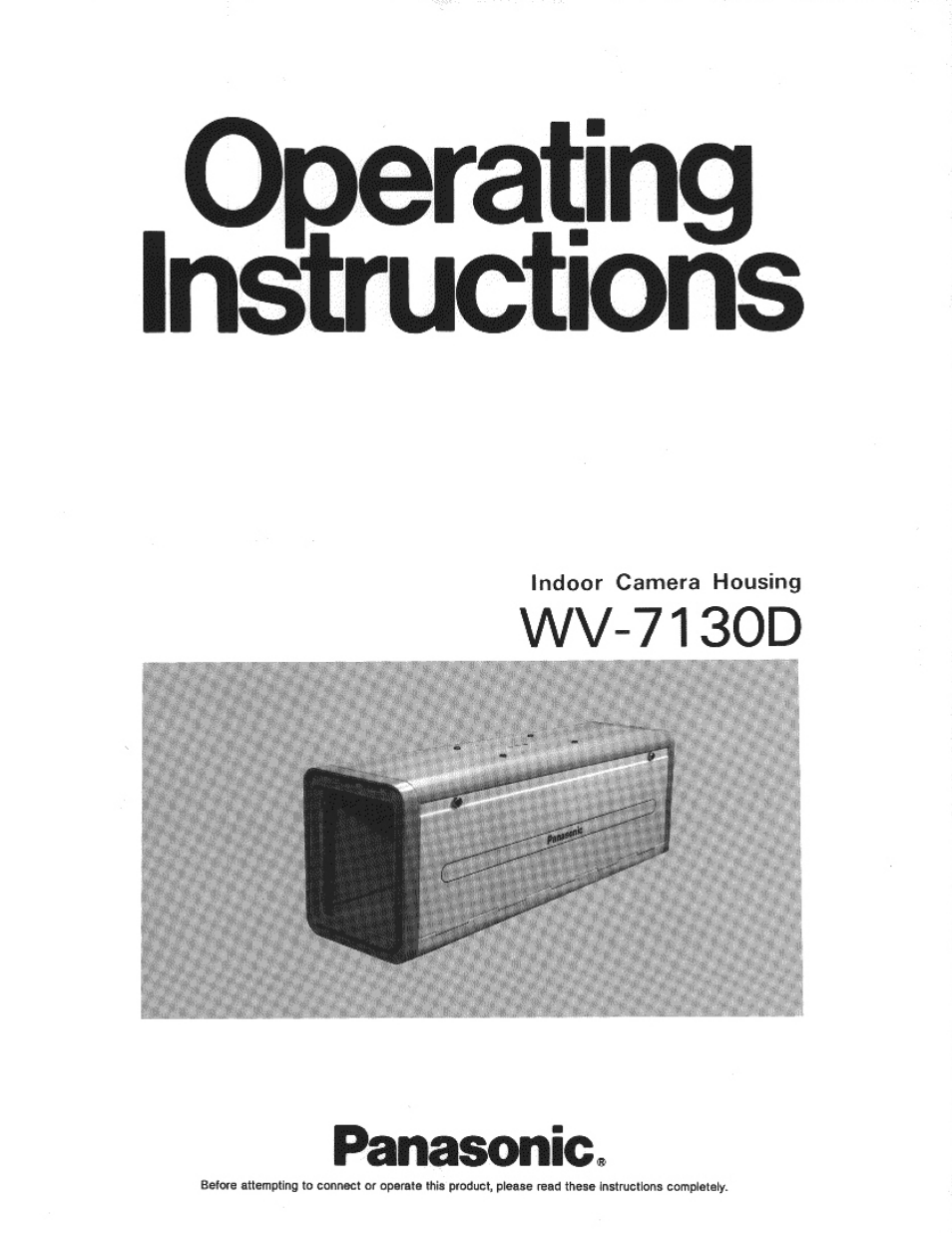 Panasonic WV-7130D User Manual | 6 pages