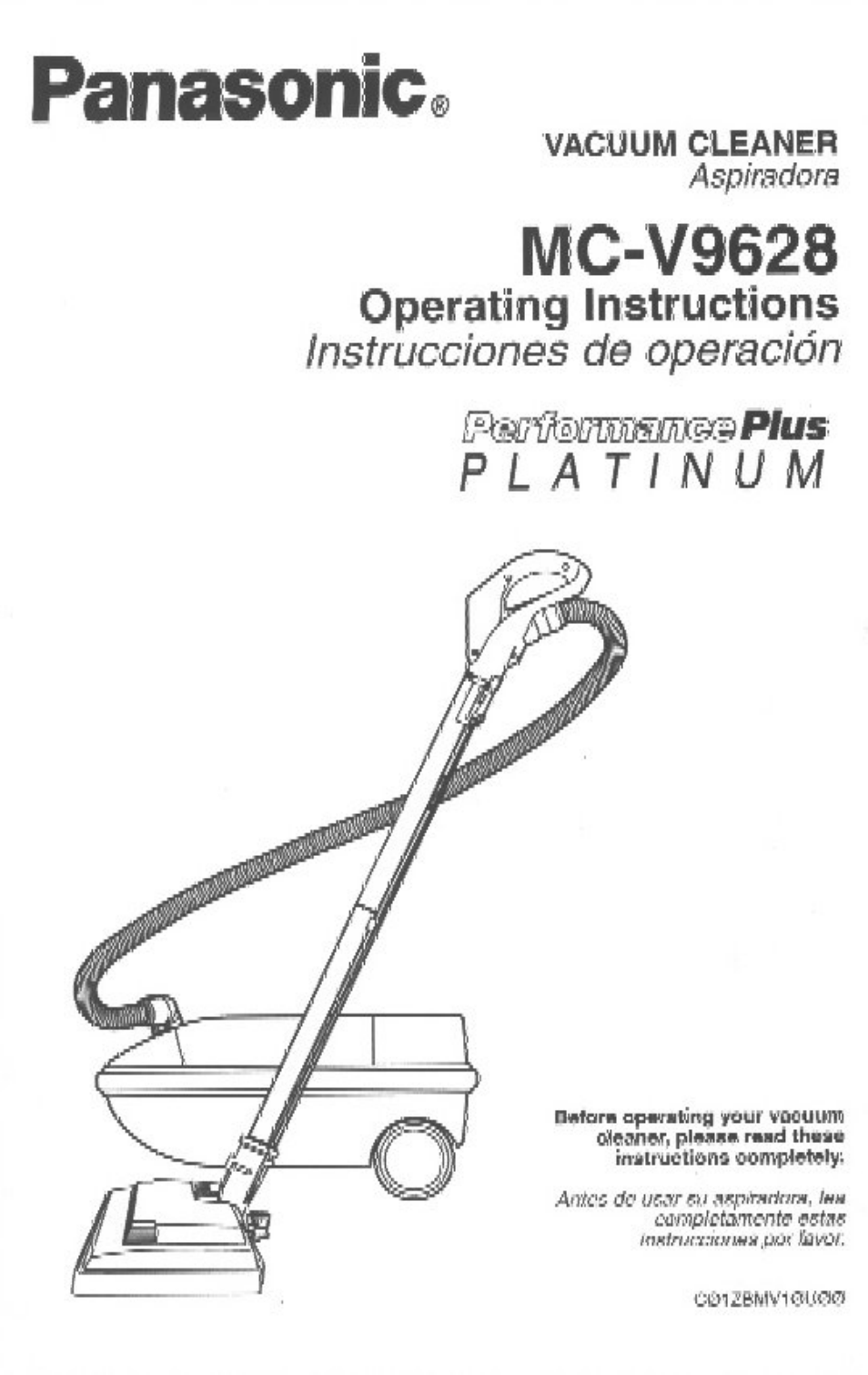 Panasonic MC-V9628 User Manual | 28 pages