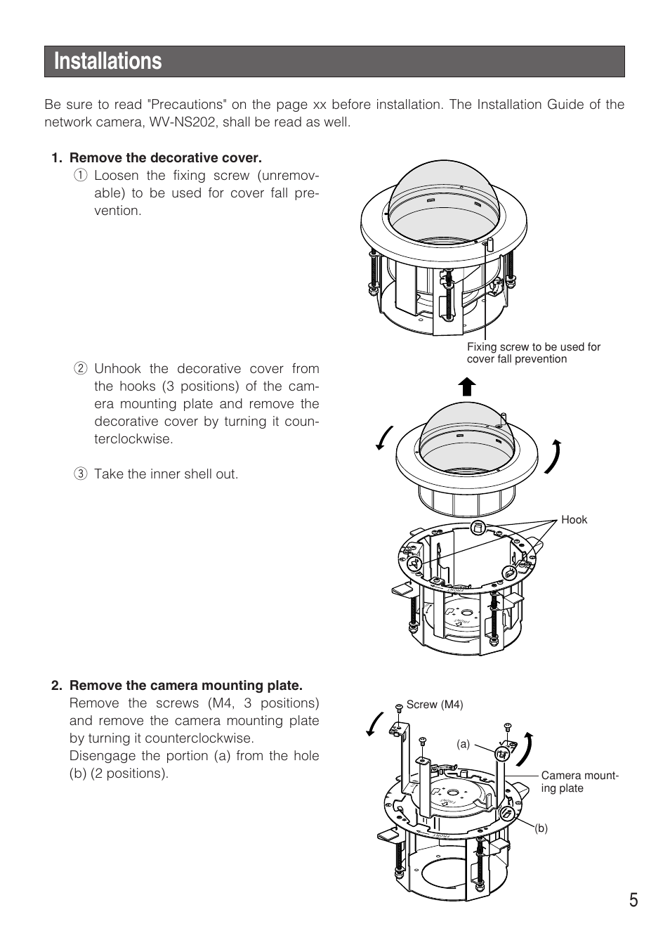 Installations | Panasonic WV-Q151C User Manual | Page 5 / 12