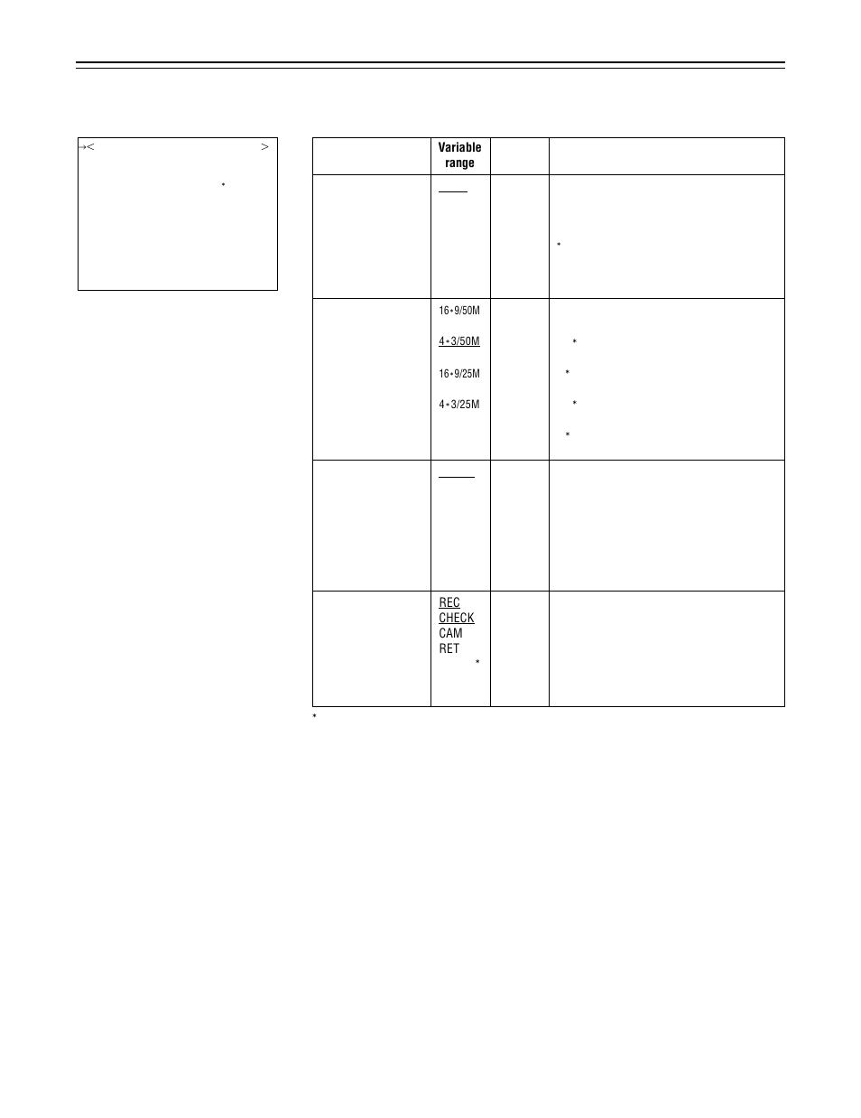 Rec (aspect)/pb/ret screen | Panasonic AJ-P VQT0A45 User Manual | Page 133 / 160