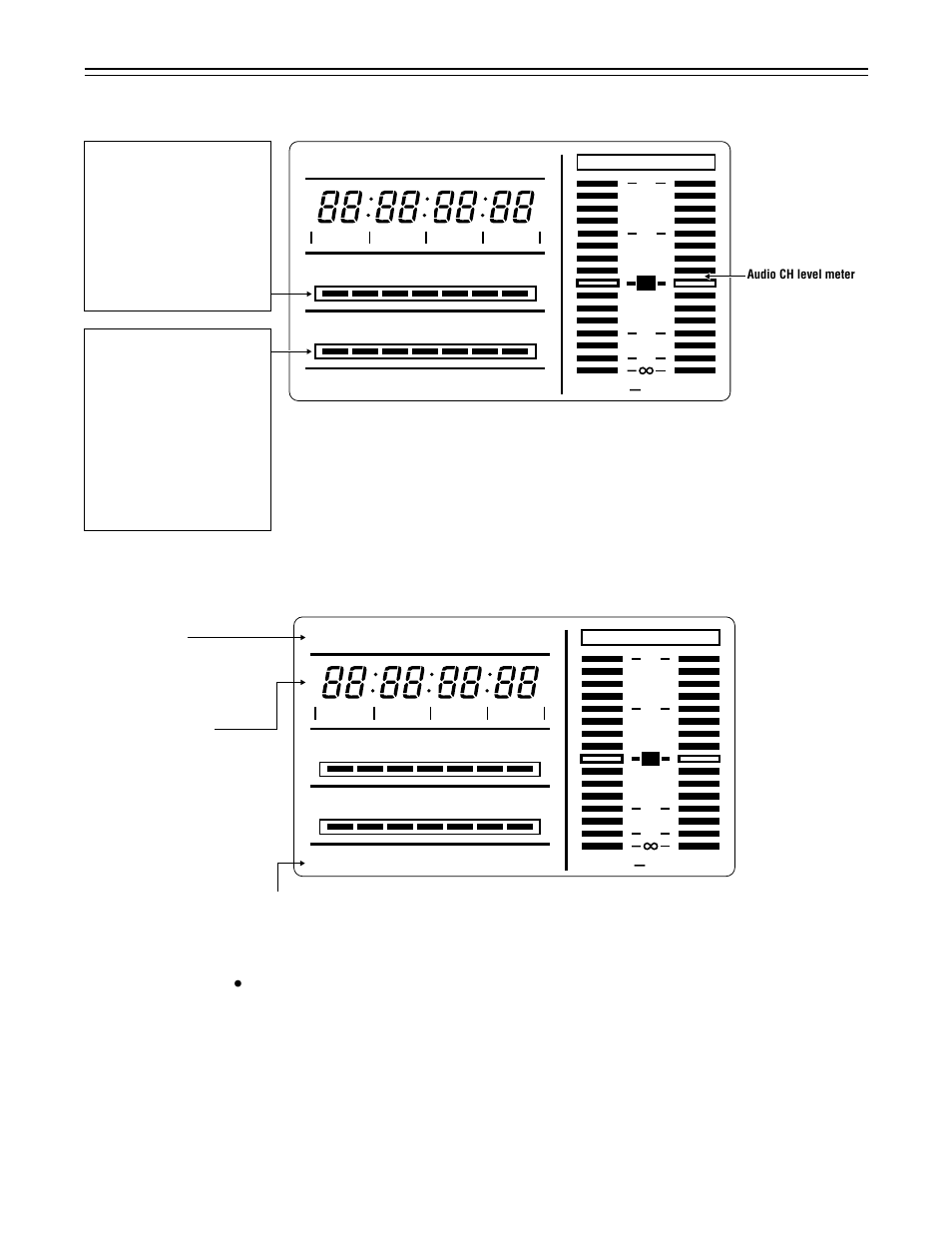 Displays, Remaining battery level and audio level displays, Vtr section operation / status-related displays | Panasonic AJ-P VQT0A45 User Manual | Page 64 / 160
