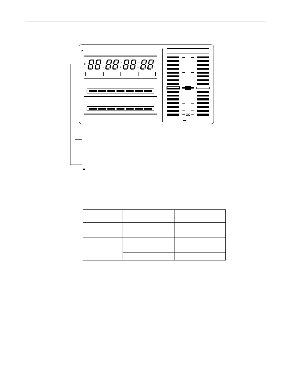 Time code-related displays, Displays, Wide | Rf servo humid slack df slave tcg hold h min s frm | Panasonic AJ-P VQT0A45 User Manual | Page 65 / 160