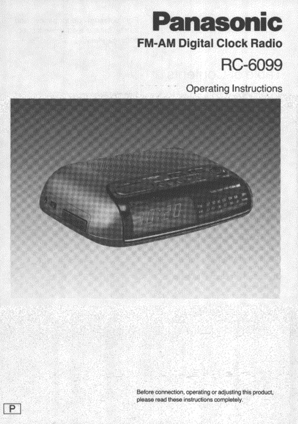 Panasonic RC6099 User Manual | 20 pages