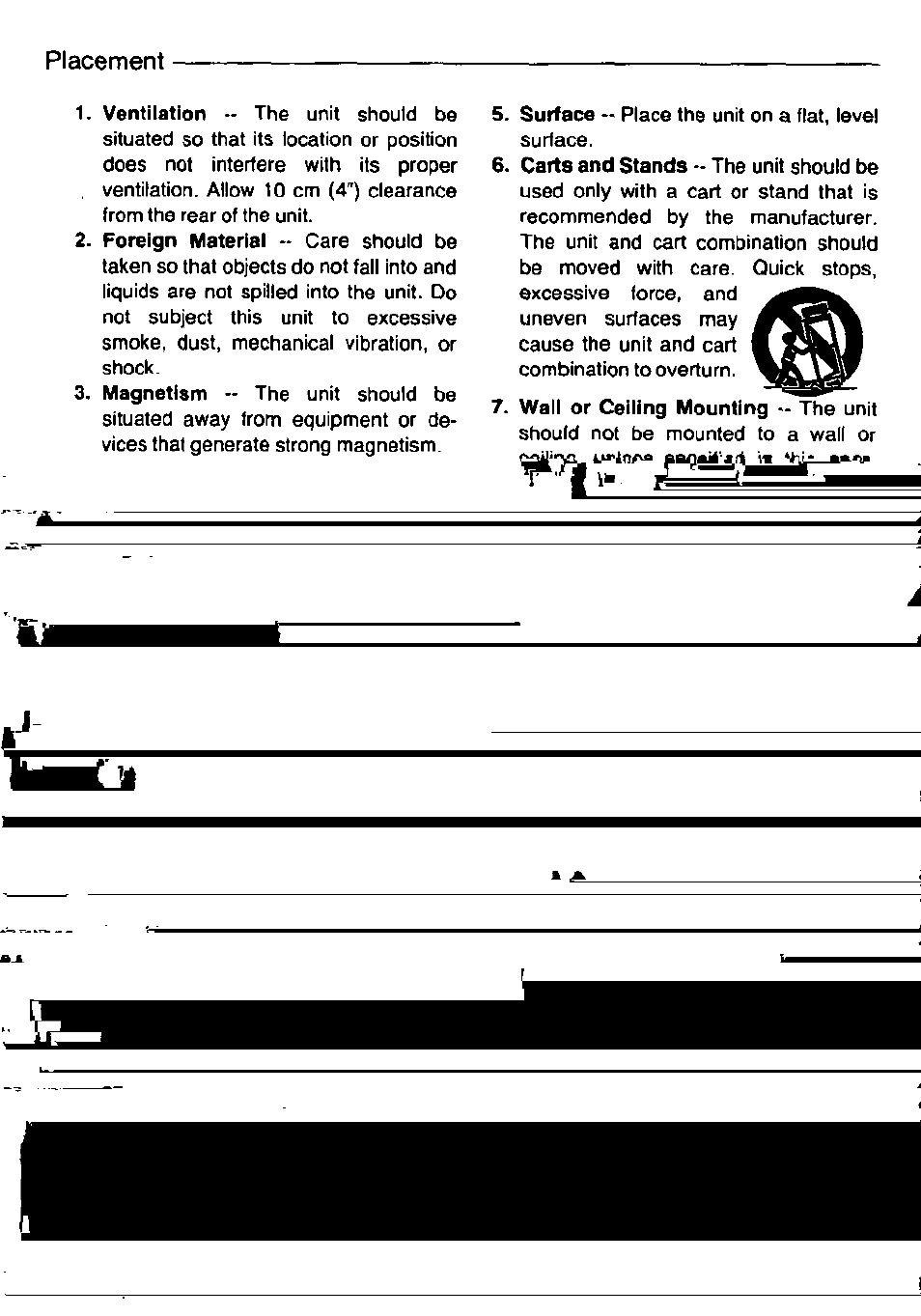 Placement | Panasonic RC6099 User Manual | Page 5 / 20