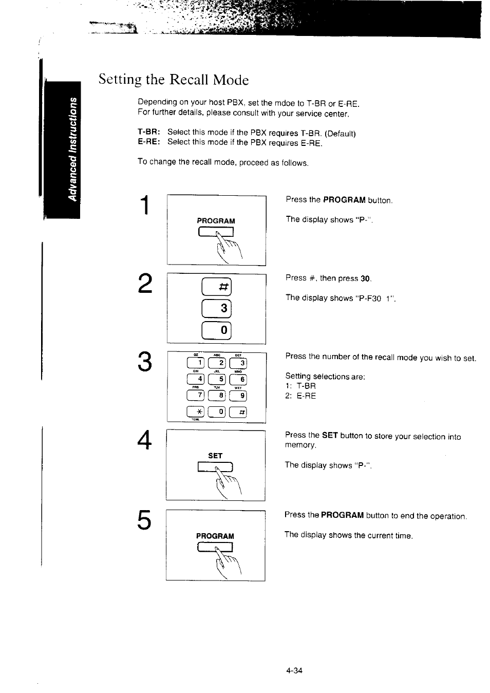 Setting the recall mode, Cniqq, Setting the recall mode -34 | L3cdcj | Panasonic KX-F2350NZ User Manual | Page 100 / 129