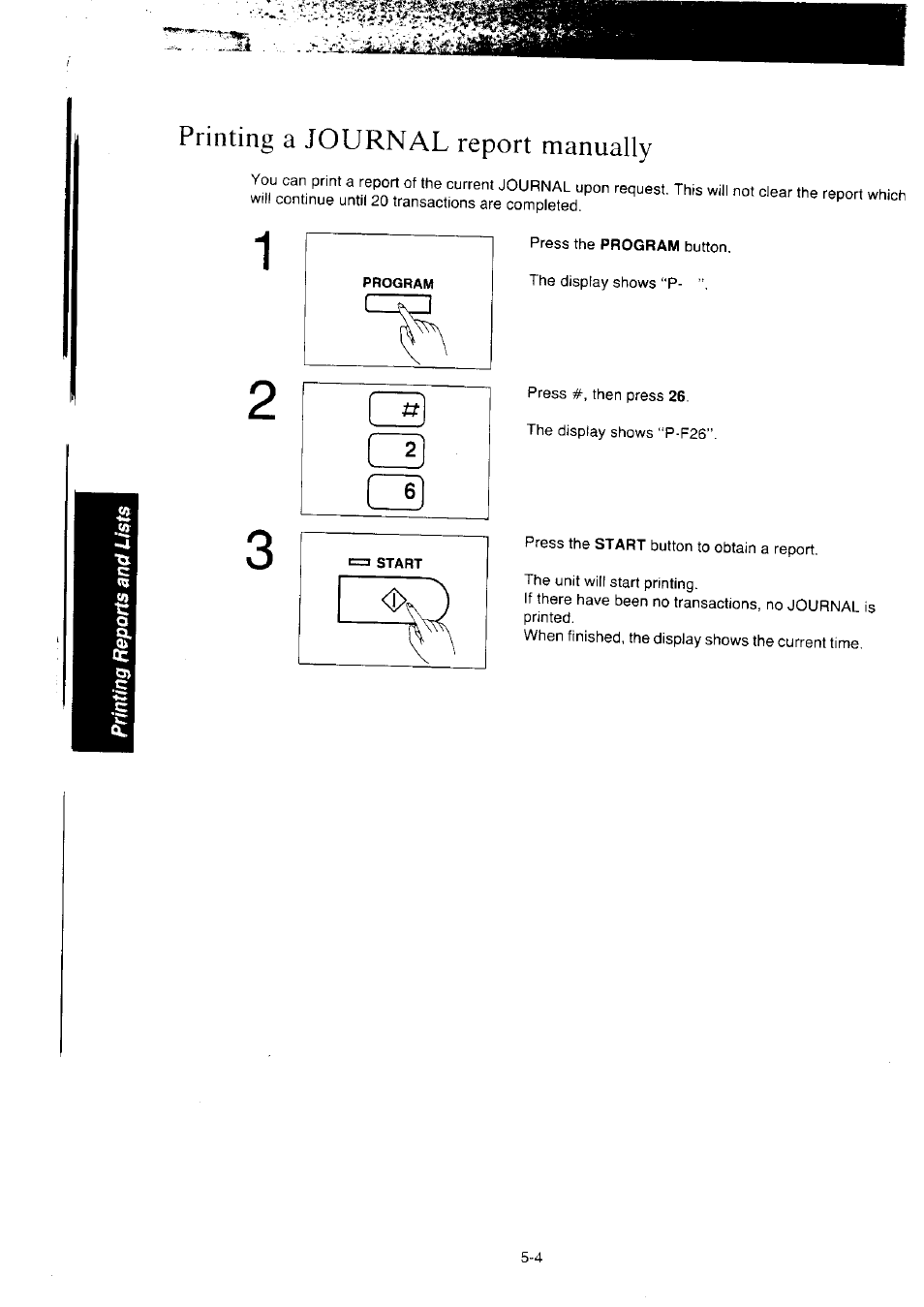 Printing а journal report manually, Printing a journal report manually -4 | Panasonic KX-F2350NZ User Manual | Page 106 / 129