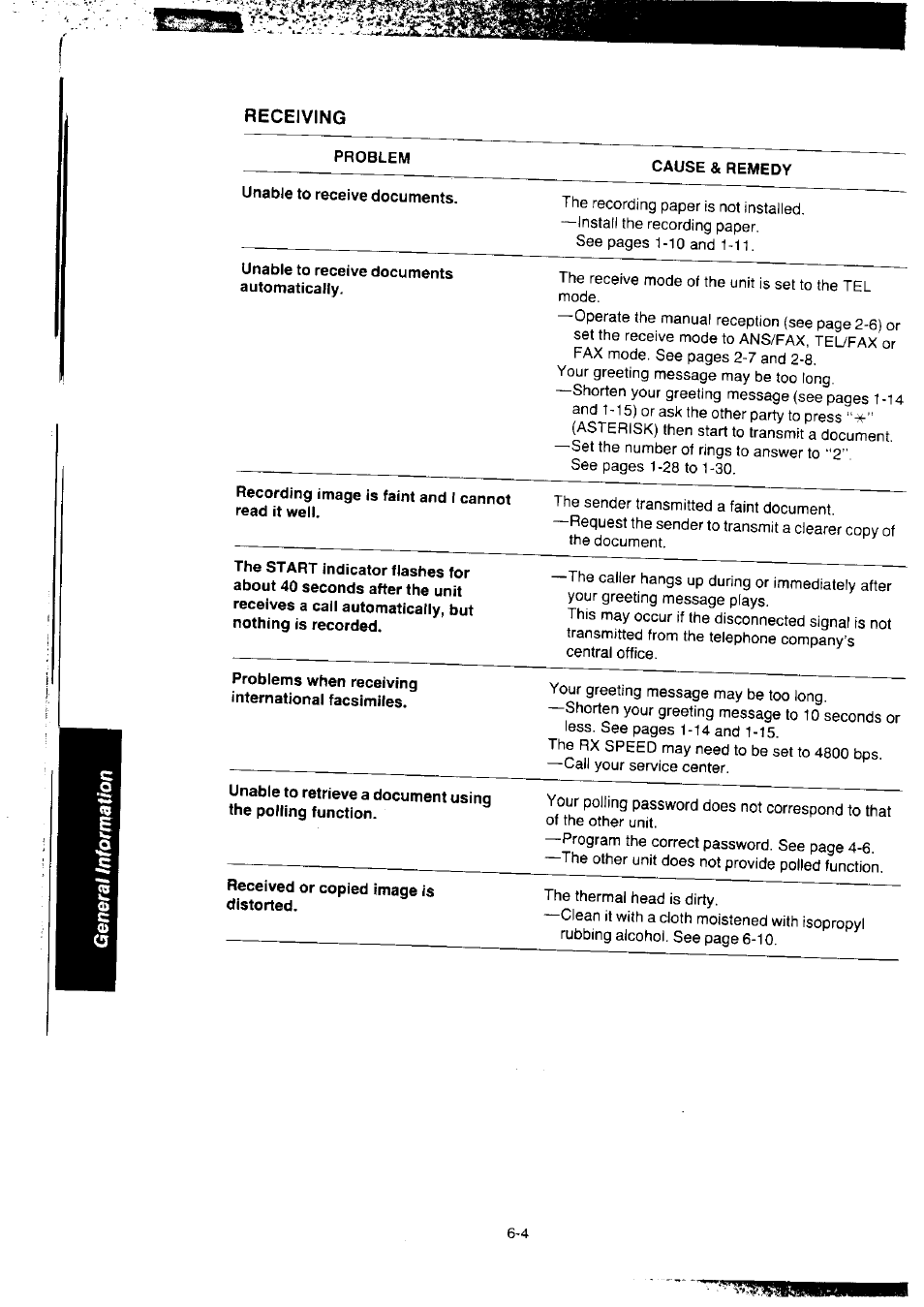 Receiving | Panasonic KX-F2350NZ User Manual | Page 114 / 129