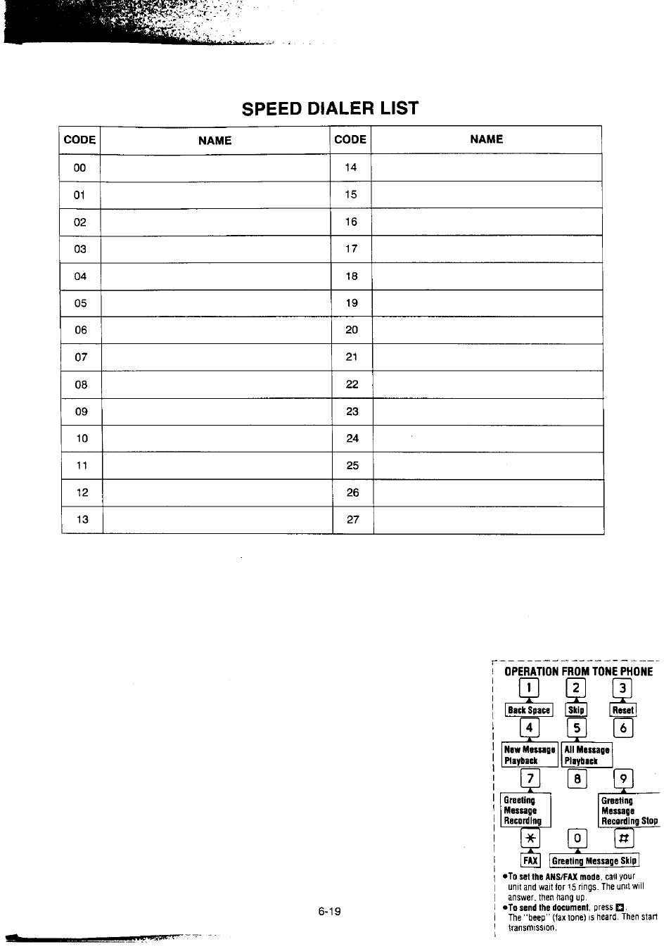 Speed dialer list | Panasonic KX-F2350NZ User Manual | Page 128 / 129