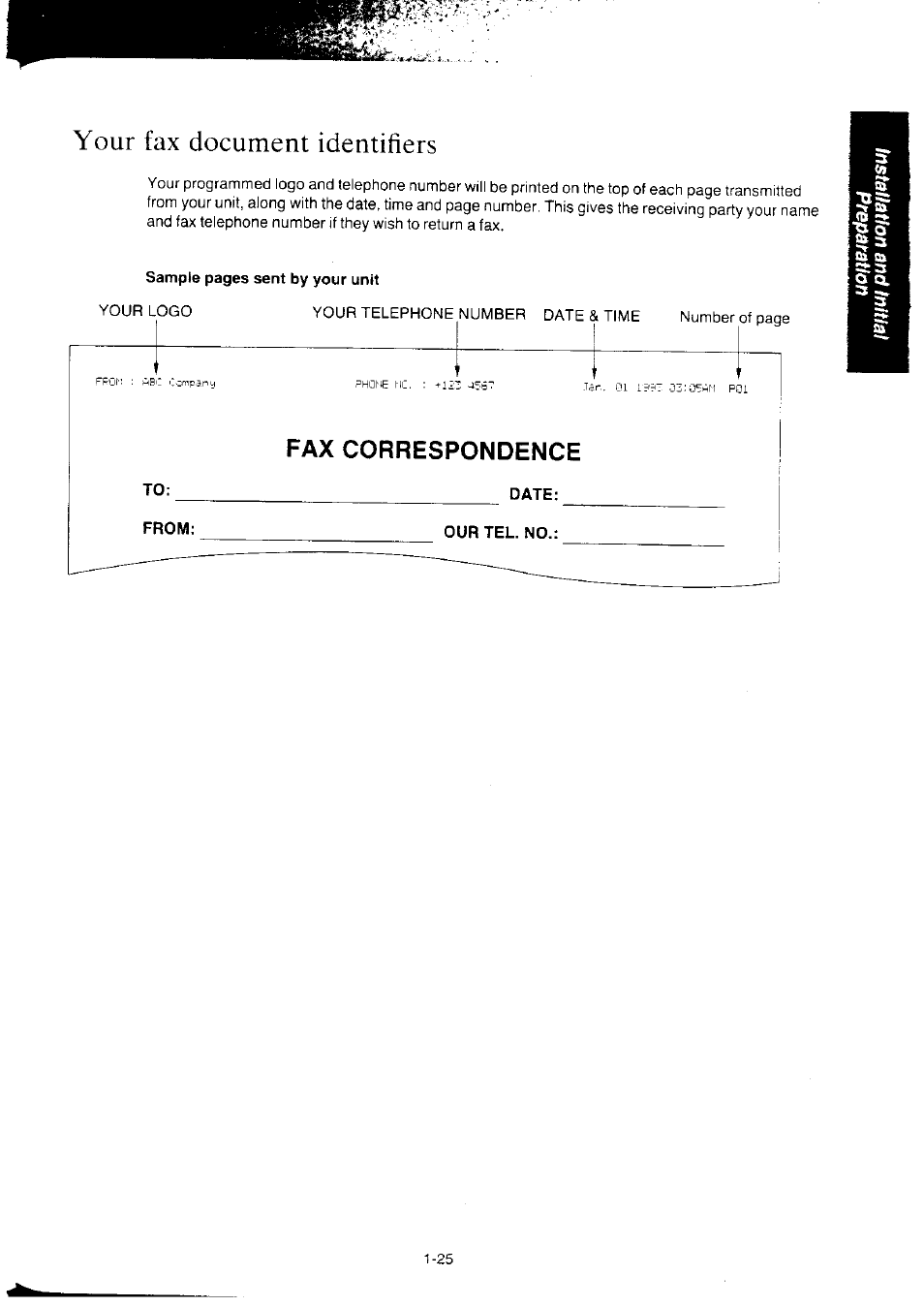 Your fax document identifiers | Panasonic KX-F2350NZ User Manual | Page 33 / 129