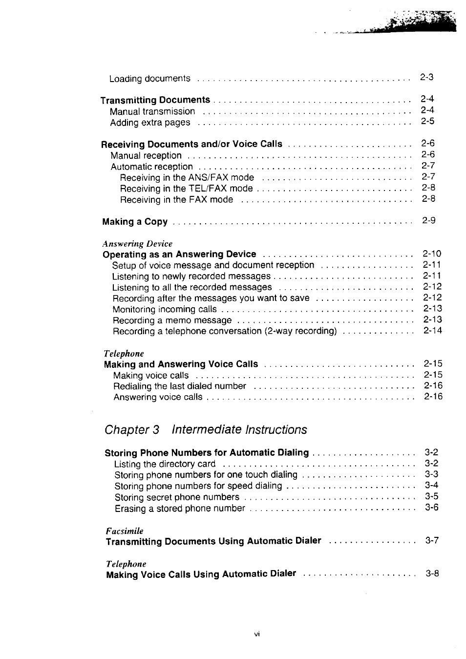 Chapter 3 intermediate instructions | Panasonic KX-F2350NZ User Manual | Page 6 / 129