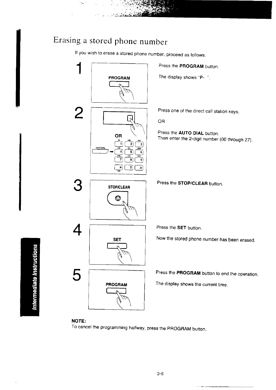 Erasing a stored phone number, Note, Erasing a stored phone number -6 | C3ci3c3 | Panasonic KX-F2350NZ User Manual | Page 64 / 129