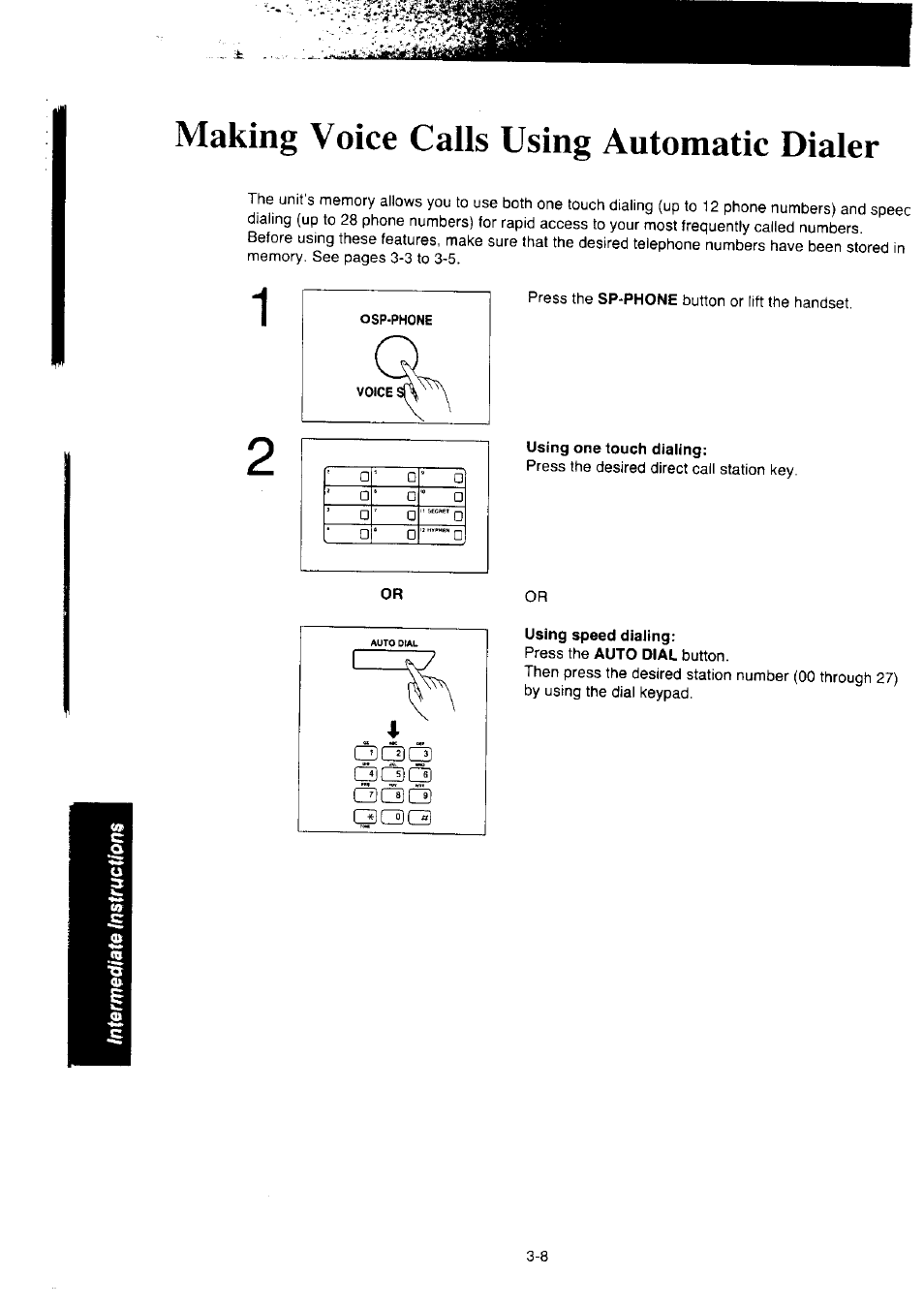 Using one touch dialing, Using speed dialing, Making voice calls using automatic dialer | Panasonic KX-F2350NZ User Manual | Page 66 / 129