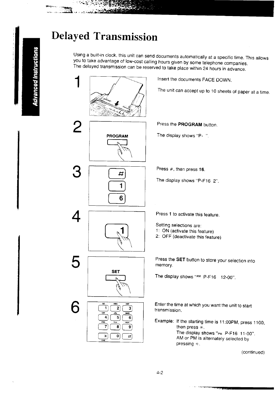 Delayed transmission | Panasonic KX-F2350NZ User Manual | Page 68 / 129