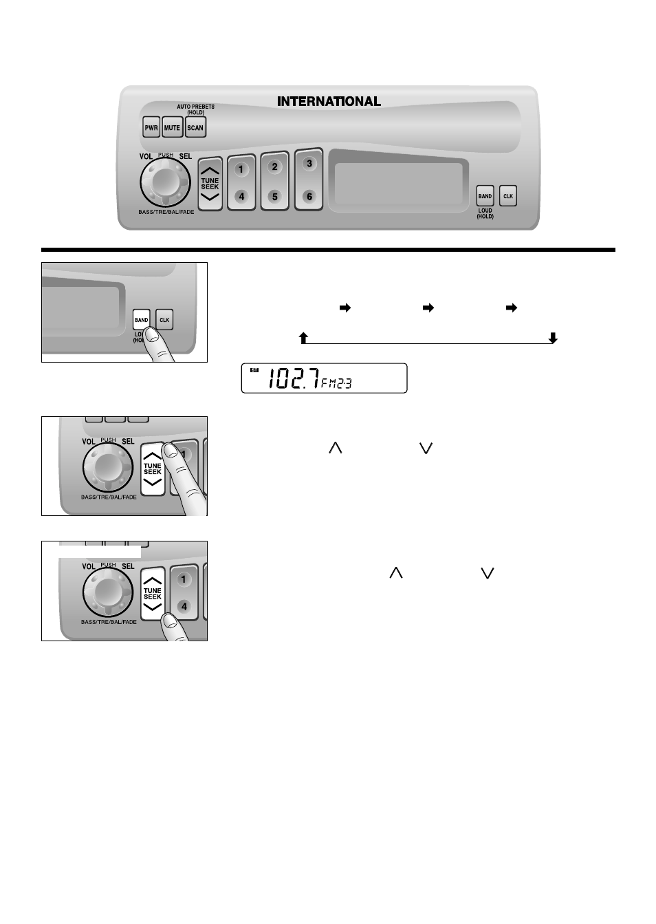 Radio basics, Selecting a band, Manual tuning | Seek tuning | Panasonic CR-W400U User Manual | Page 7 / 20