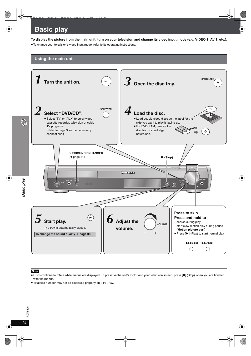 Basic play | Panasonic SC-HT855 User Manual | Page 14 / 44