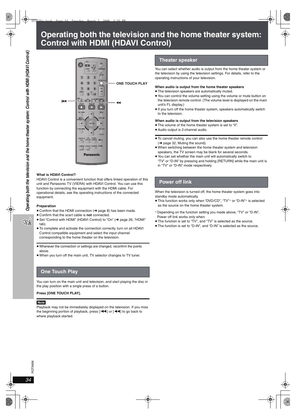 Panasonic SC-HT855 User Manual | Page 34 / 44