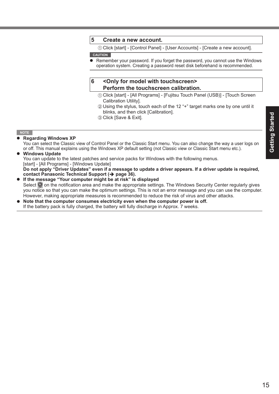 Panasonic CF-19 series User Manual | Page 15 / 40