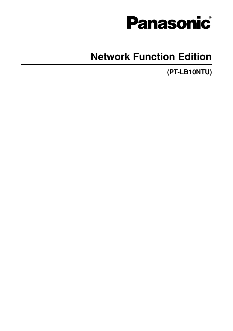 Panasonic FT-LB10NTU User Manual | 57 pages