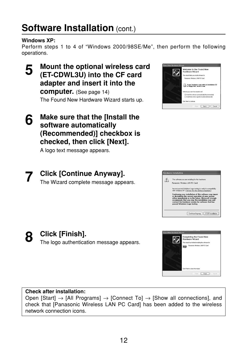 Software installation | Panasonic FT-LB10NTU User Manual | Page 12 / 57