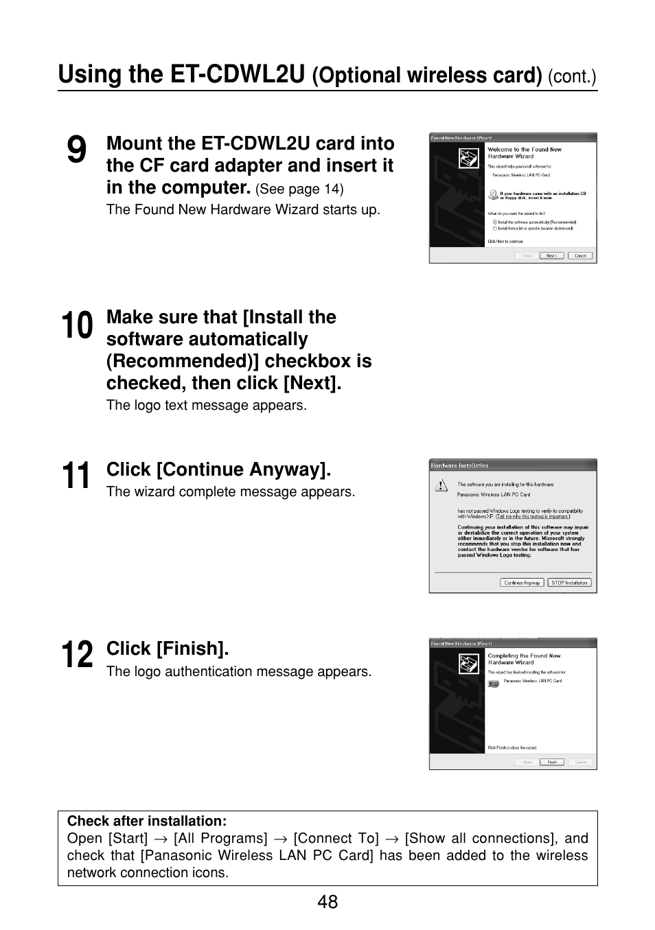 Using the et-cdwl2u | Panasonic FT-LB10NTU User Manual | Page 48 / 57