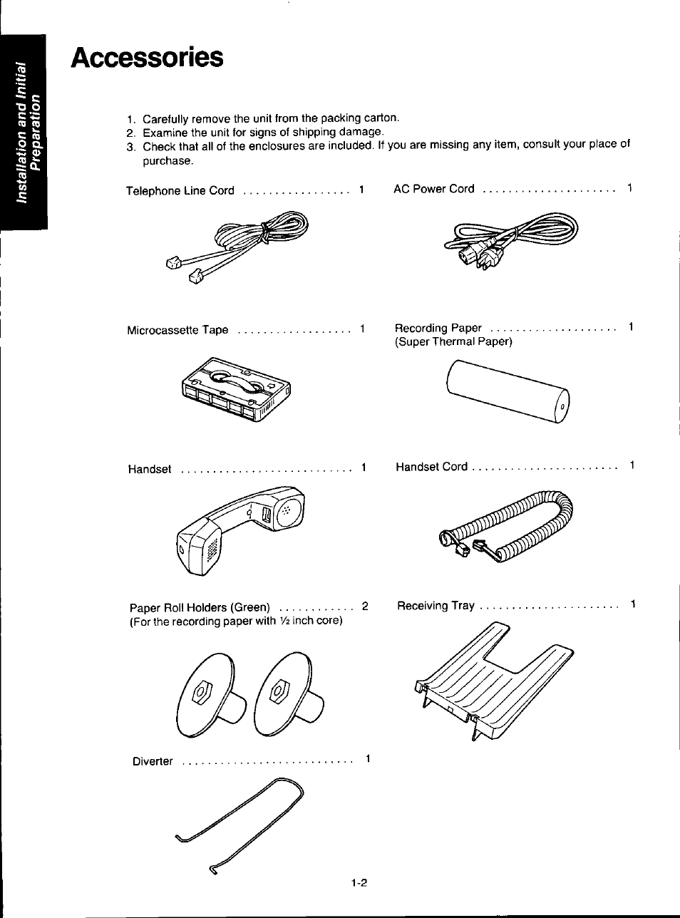 Accessories, Accessories -2 | Panasonic KX-F280C User Manual | Page 10 / 152