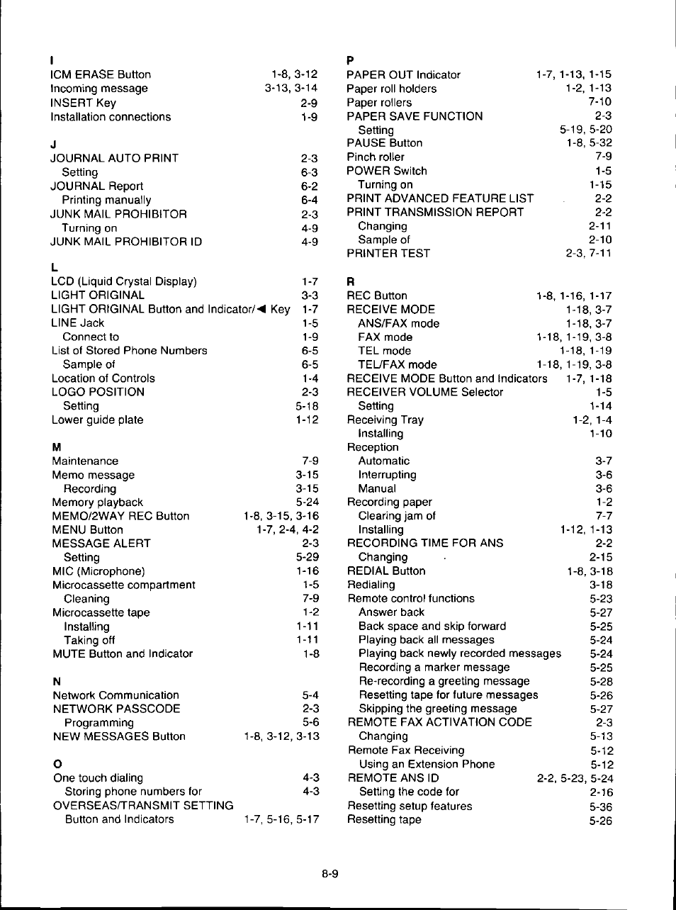 Panasonic KX-F280C User Manual | Page 143 / 152