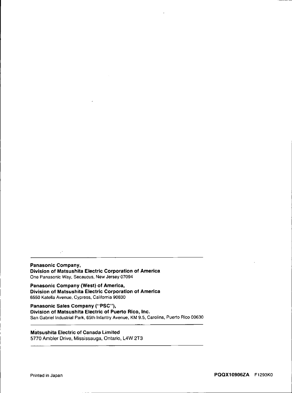 Panasonic KX-F280C User Manual | Page 152 / 152