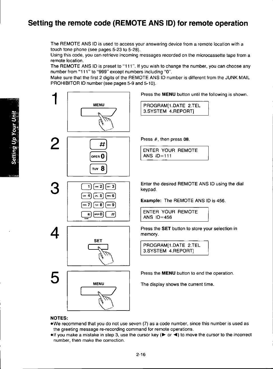 Notes | Panasonic KX-F280C User Manual | Page 44 / 152