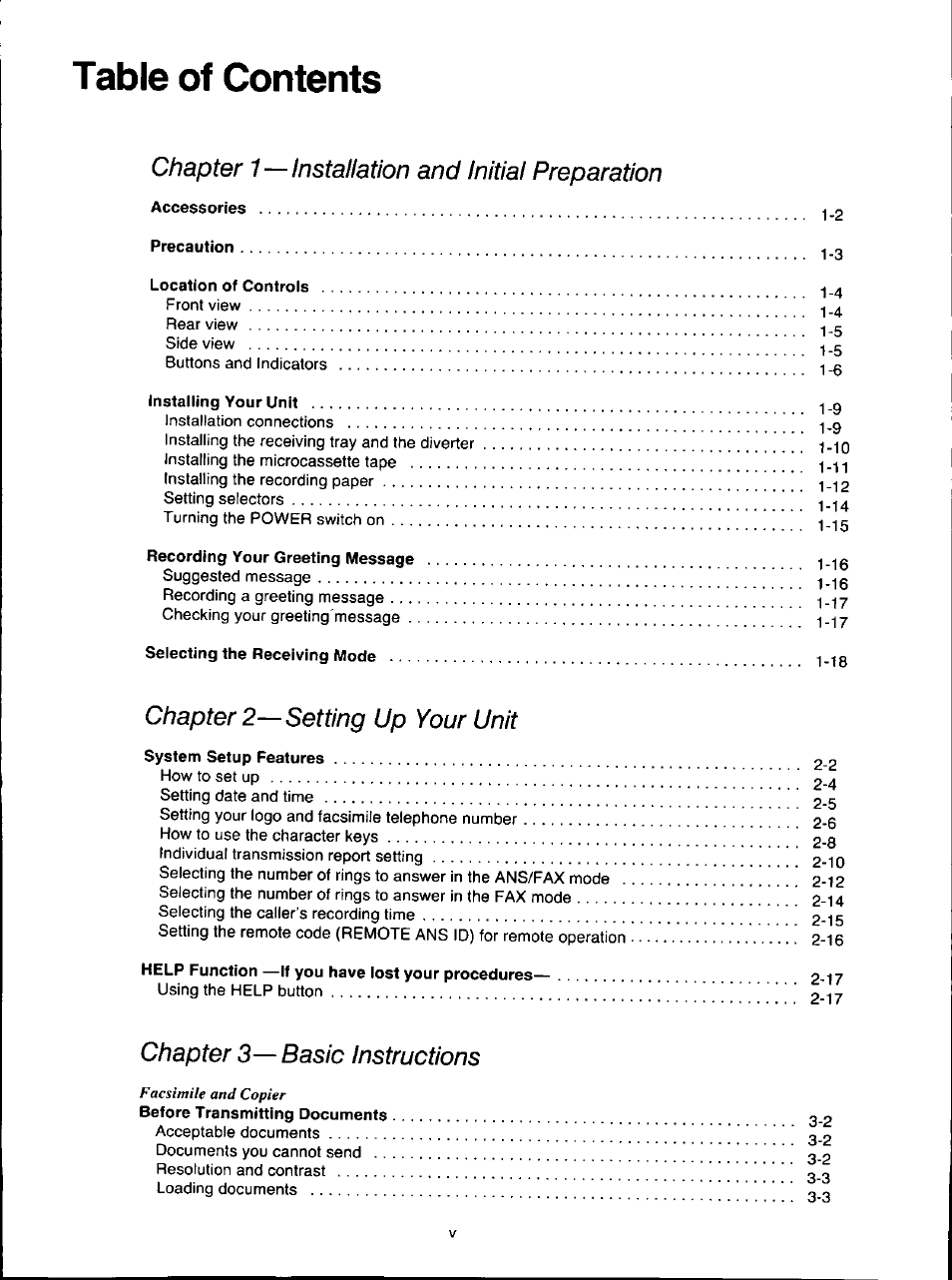 Panasonic KX-F280C User Manual | Page 5 / 152