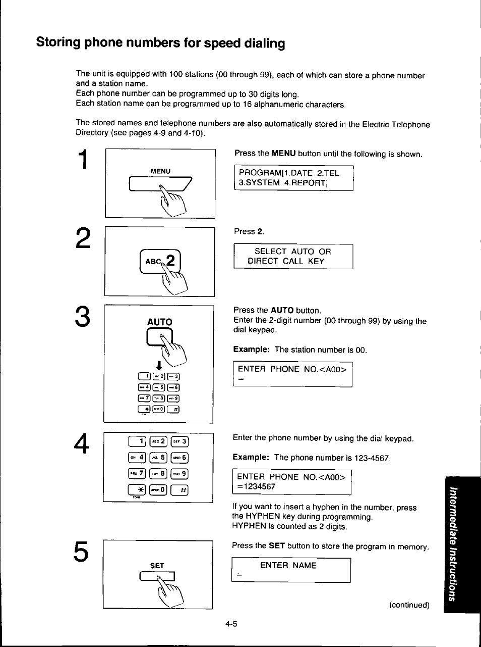 Storing phone numbers for speed dialing, I ^ eiii) eh, Ciiqq | Panasonic KX-F280C User Manual | Page 69 / 152