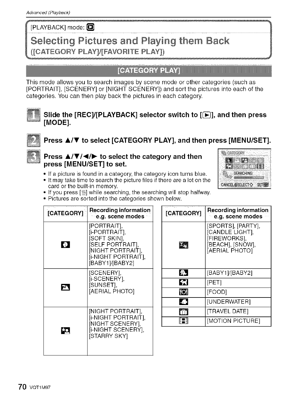 Aiw/-4, Selecting pictyres and playing them back | Panasonic DMC-FS5 User Manual | Page 70 / 120