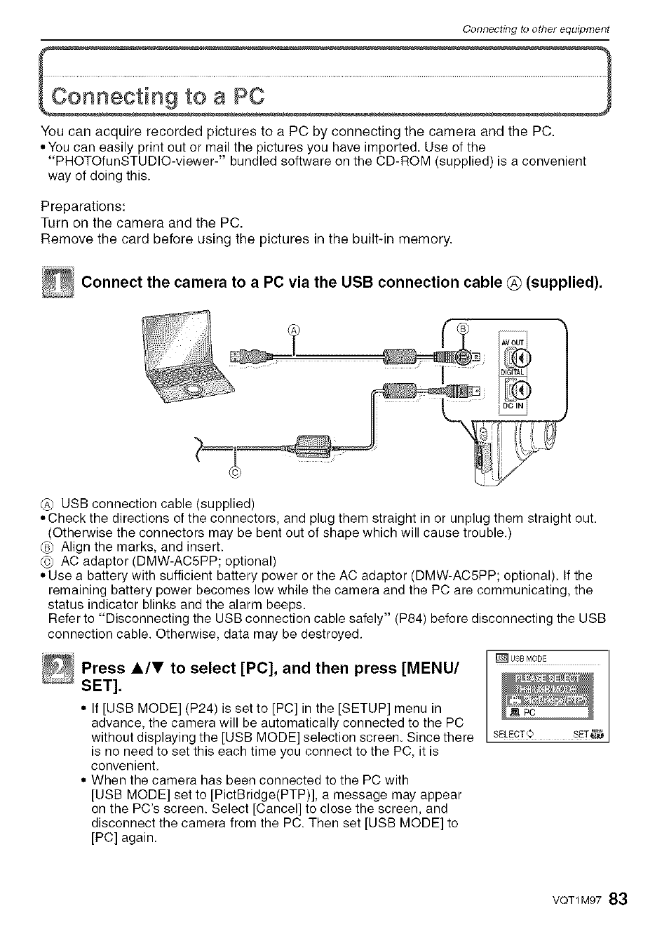 Connectih^f f > , i | Panasonic DMC-FS5 User Manual | Page 83 / 120