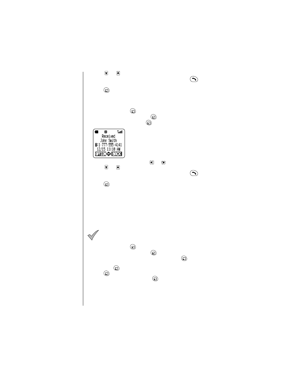 Received calls, Call history options | Panasonic EB-TX310 User Manual | Page 52 / 102