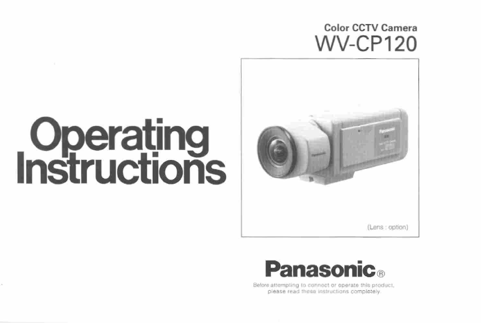 Panasonic WV-CP120 User Manual | 23 pages