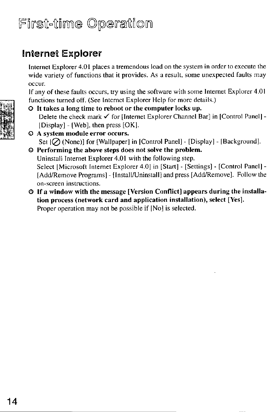 Internet explorer, Fsrsmim© ©peraiioodi | Panasonic CF-M32 Series User Manual | Page 14 / 88