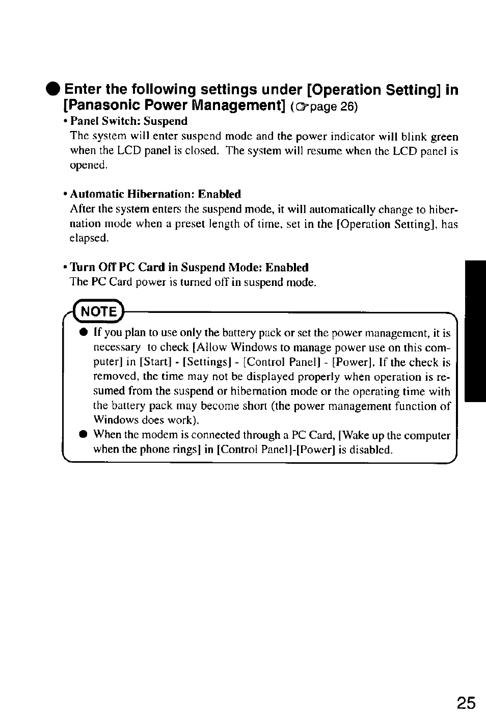 Note | Panasonic CF-M32 Series User Manual | Page 25 / 88