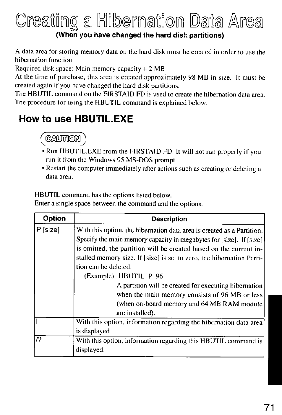 Oita aril, How to use hbutil.exe | Panasonic CF-M32 Series User Manual | Page 71 / 88