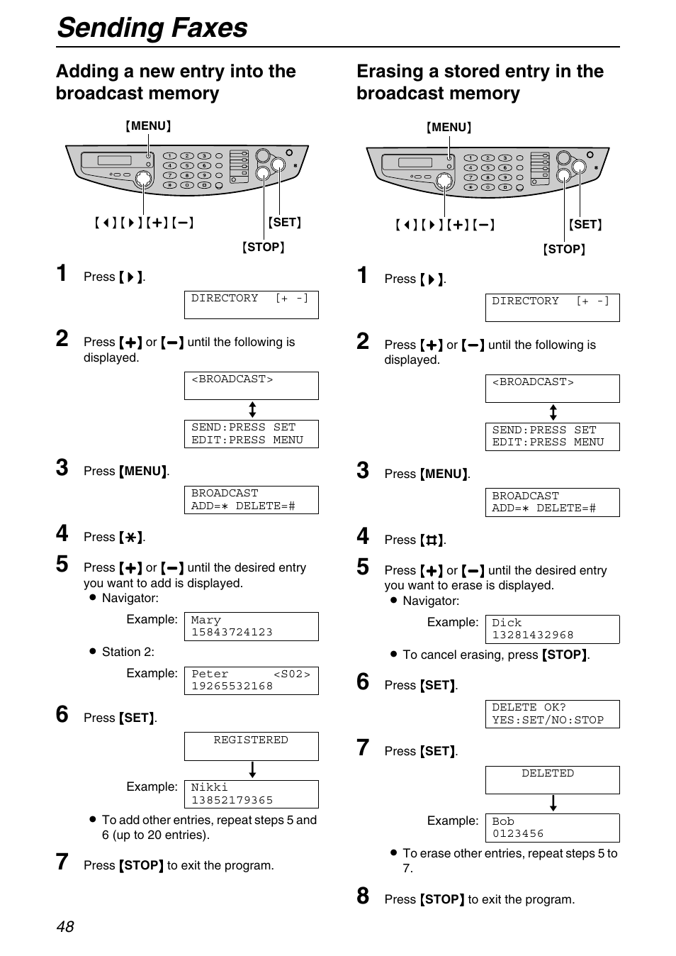 Sending faxes | Panasonic KX-FB421 User Manual | Page 48 / 92