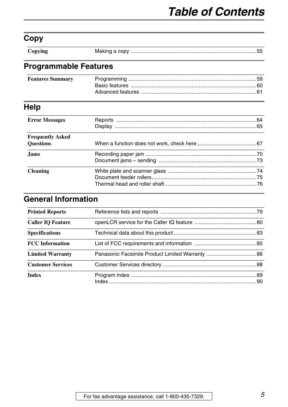 Panasonic KX-FB421 User Manual | Page 5 / 92