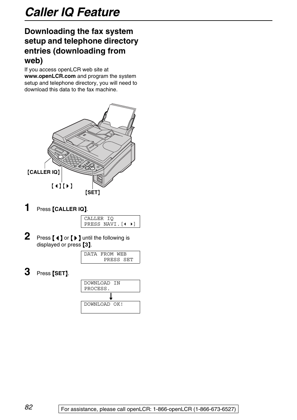 Caller iq feature | Panasonic KX-FB421 User Manual | Page 82 / 92