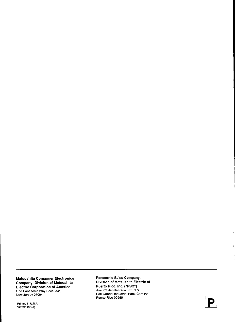 Panasonic PV-M2036 User Manual | Page 28 / 28