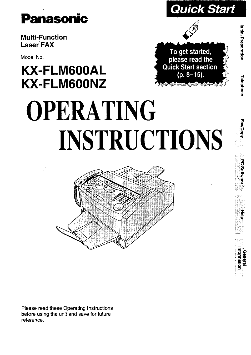 Panasonic KXFLM600NZ User Manual | 139 pages