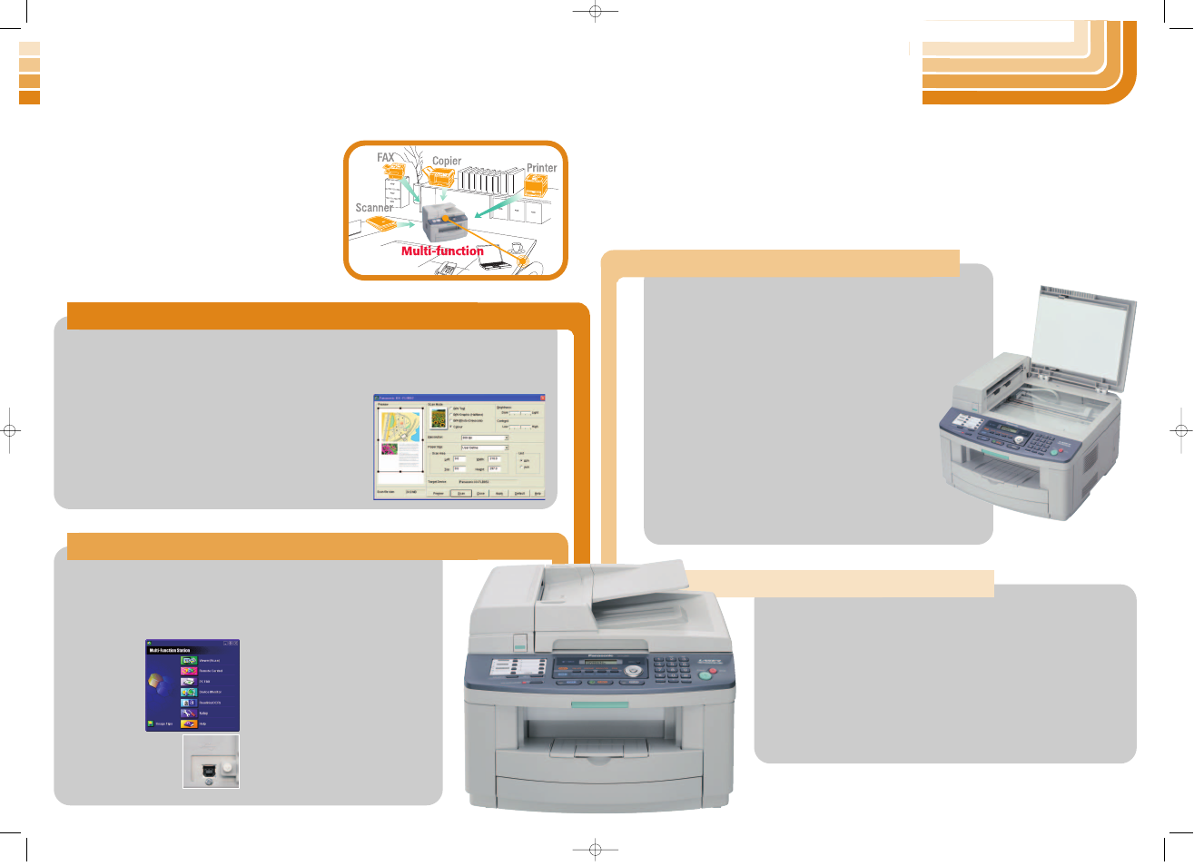 Compact multi-func tion power, Fax features, Colour scanner laser printer flatbed copier | Multi-function | Panasonic KX-FLB803HK User Manual | Page 2 / 2