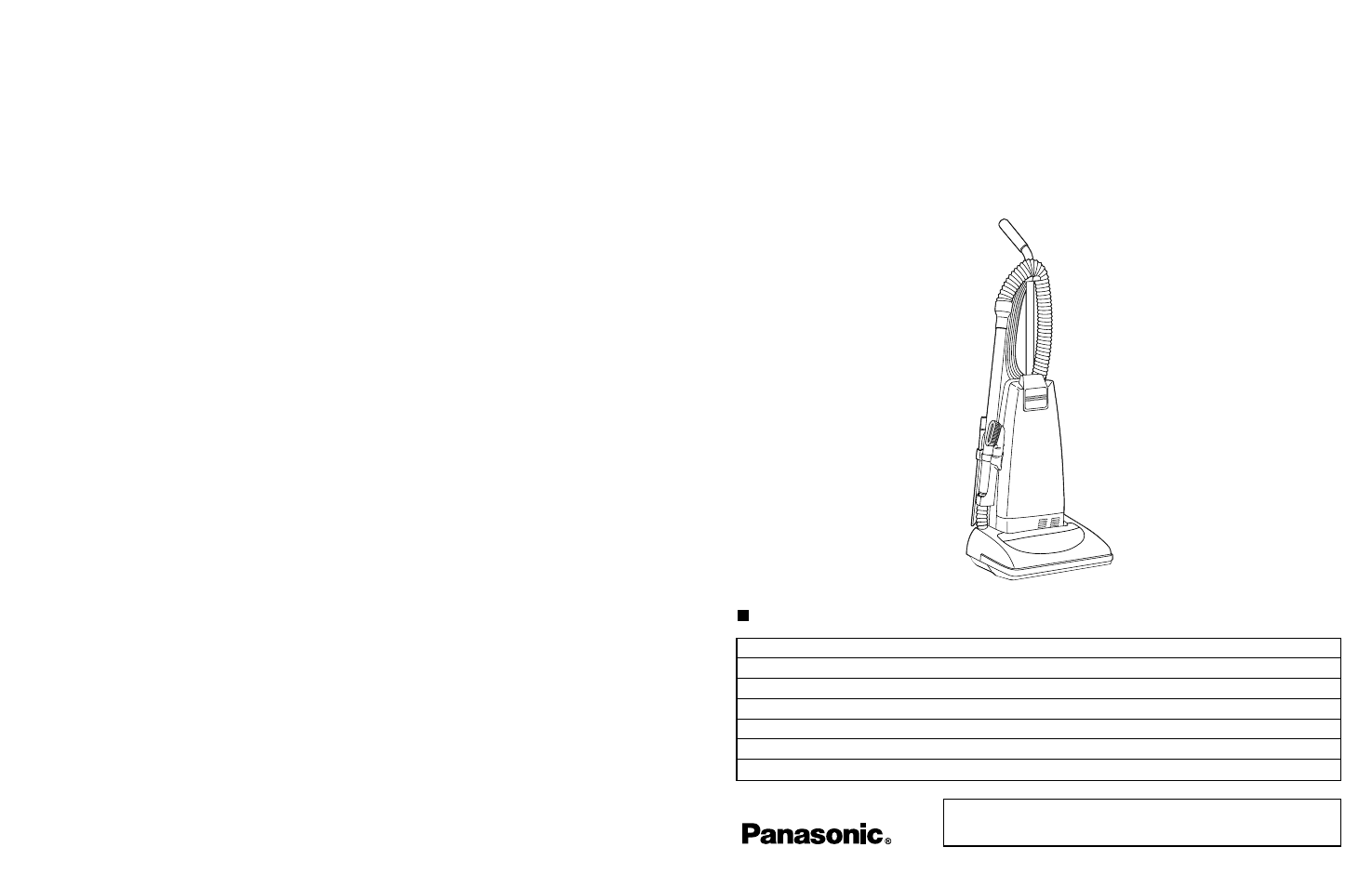 Panasonic MC-V5203 User Manual | 10 pages