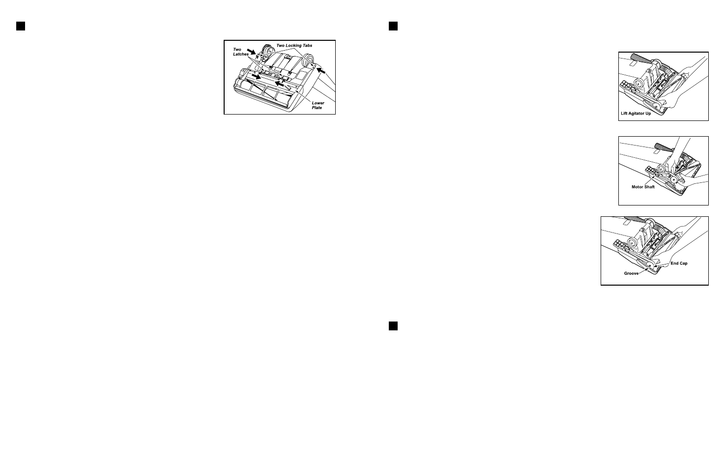 Lower plate removal/installation, Agitator assembly removal/installation, Belt replacement | Panasonic MC-V5203 User Manual | Page 10 / 10